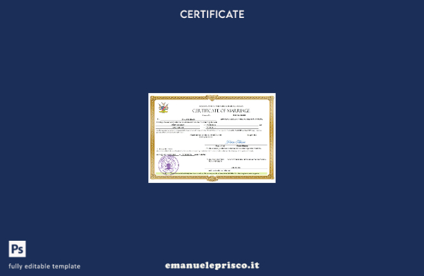 Certificato di matrimonio Namibia in stile verificato Modello Word e PDF